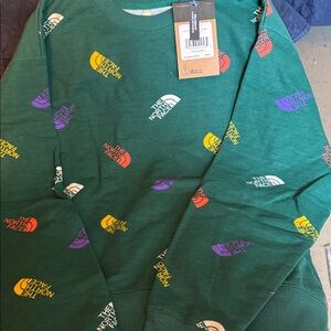 The North Face Multicolor Logo Green Sweatshirt